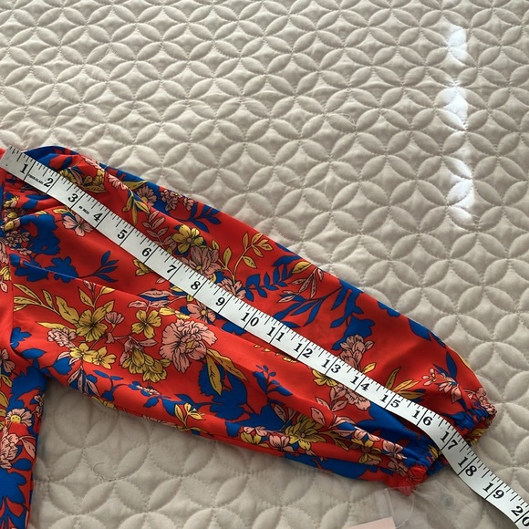Nanette Lepore red multicolor floral blouse Size XS feels like medium size - Picture 12 of 16